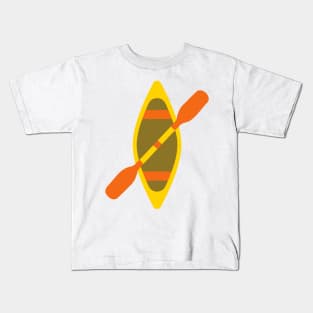 Wooden Kayak Boat Emoticon Kids T-Shirt